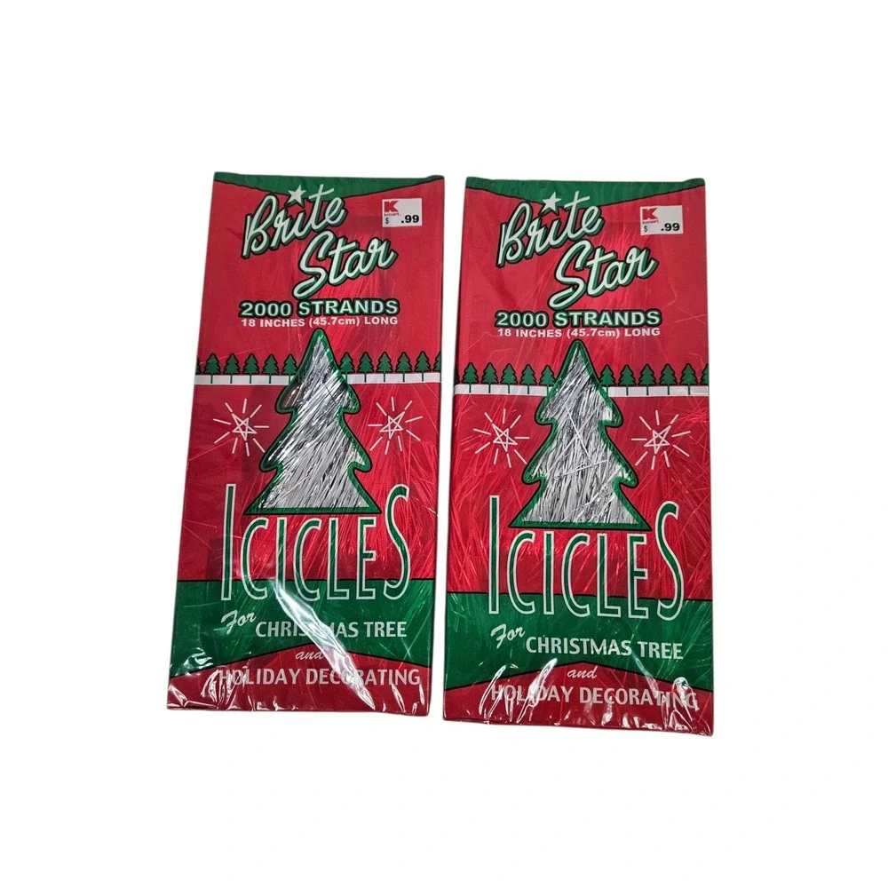Vintage Brite Star Lot of 2 Christmas Tree Icicles‎ Kmart Holiday Decor New